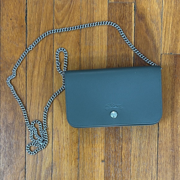 Longchamp Handbags - Longchamp Leather Crossbody Wallet Chain Bag